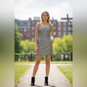 2000s Retro Bailey 44 Houndstooth Sequined Dress size zero Y2K